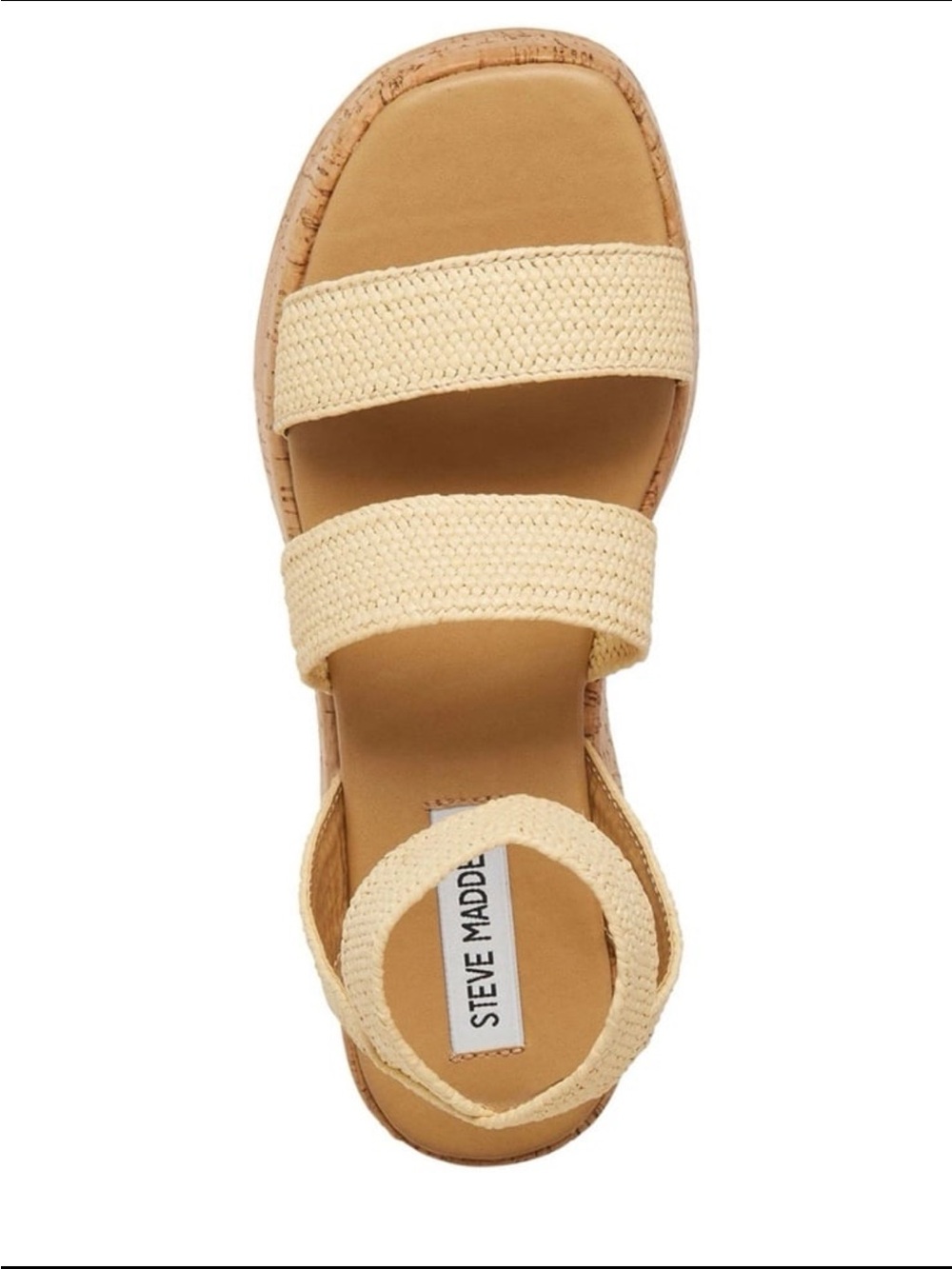 New With Box Steve Madden Tan Raffia Strappy Sandals Size 7 - Picture 3 of 6